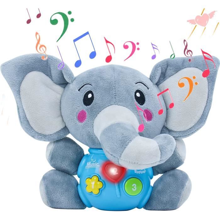 COFFRET JOUET Peluche Elephant Jouet Bebe 6 Mois Jouets d'Éveil Peluche  Musical Cadeau Naissance Halloween Bebe Garcon Fille Jou - Cdiscount  Puériculture & Eveil bébé