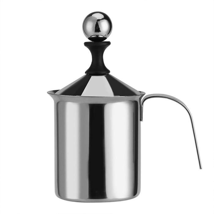 Lychee 400ml Mousseur à Lait En Acier Inoxydable - Double Pompe Pour Cappuccino Et Lattes