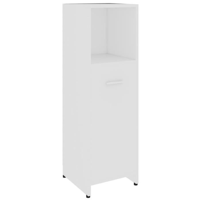 21146 Meuble de salle de bain - Armoire de salle de bain Blanc 30x30x95 cm Aggloméré Mobilier de salle de bain Style Industriel