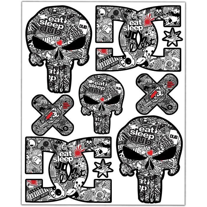 Biomar Labs® Set Di 4 PVC Adesivi Stickers No Fear No Limit Eyes Per