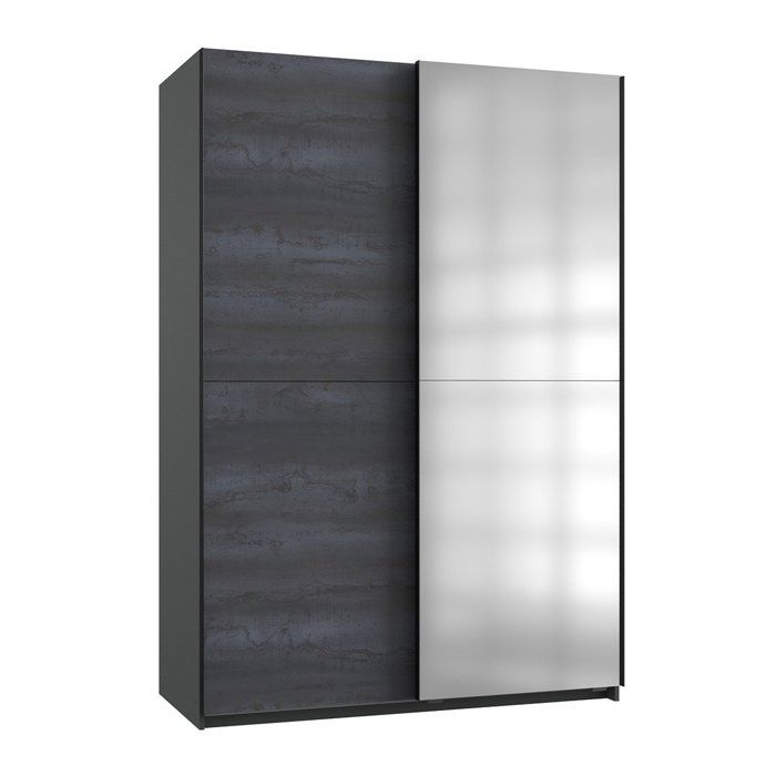 Armoire 2 portes coulissantes dont 1 miroir L135 cm 135 cm X 65 cm