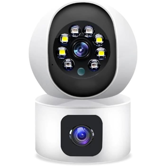 Wyze Cam Pan Duo 2K - Caméra De Sécurité Intérieur/extérieur Avec Projecteur, Pan/Tilt, Vision 360°, WiFi