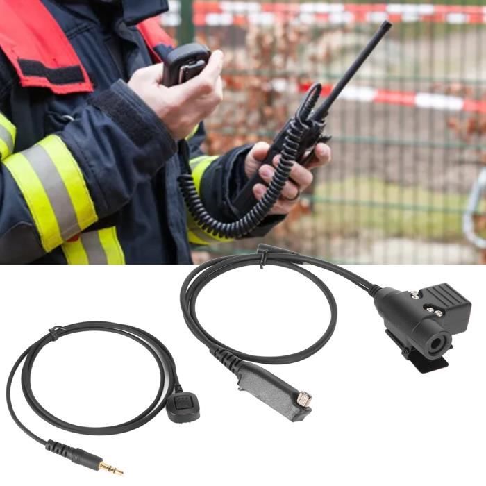 Adaptateur PTT K-Head Avec Écouteur Et Micro - Câble Rallonge Pour Talkie-Walkie Baofeng, Kenwood, Motorola Et Plus