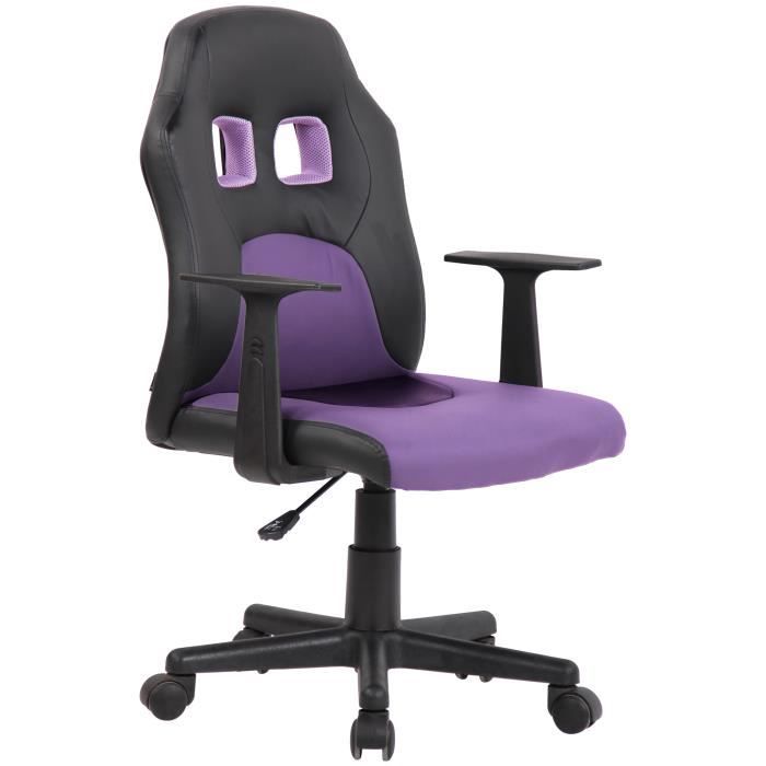 fauteuil de bureau pour enfants - clp - fun - violet - design sportif - réglable en hauteur