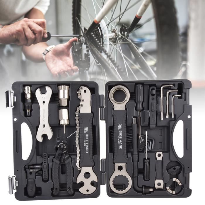 18 pcs Boîte de combinaison d'outils de réparation de vélo de