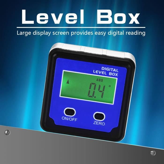 Niveau Inclinomètre Numérique GZYF - Mesure D'angles 0.1°, écran LCD, Plage 4x90°, Pile AAA