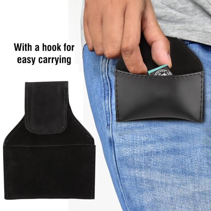 Porte-craie De Billard En Cuir PU - Pochette Snooker Durable - Neuf - Taille 10,5x10 Cm