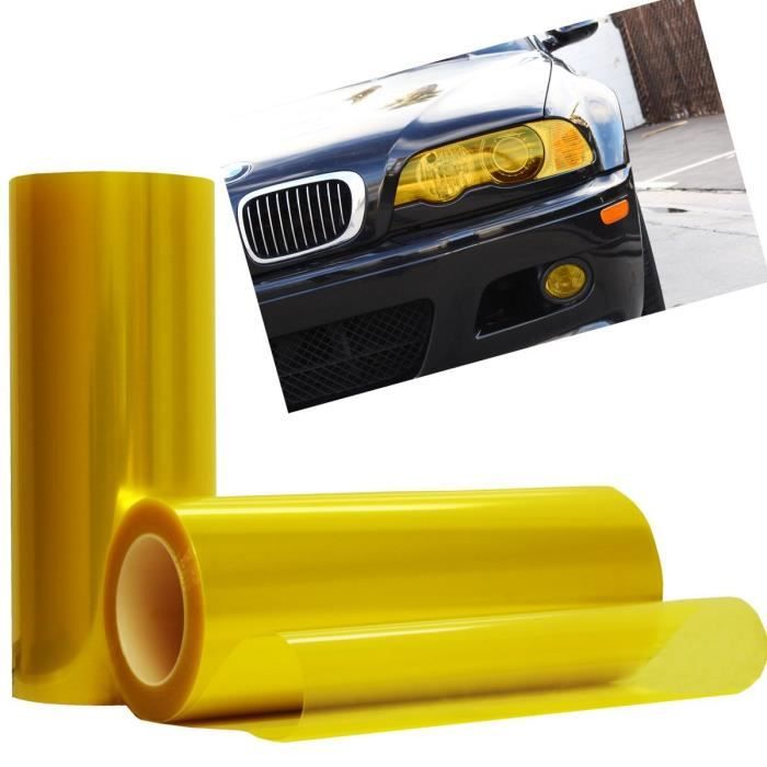 Film autocollant de voiture de film vinyle adhésif pour brouillard phare  taillight jaune - Cdiscount Auto