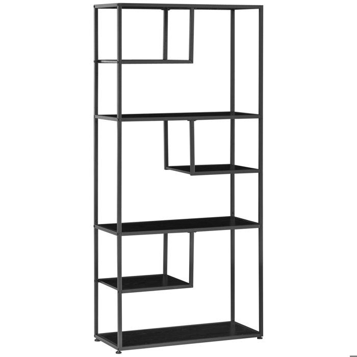 HOMCOM - Bibliothèque étagère - Panneaux de particules - 83x34x180cm - Noir
