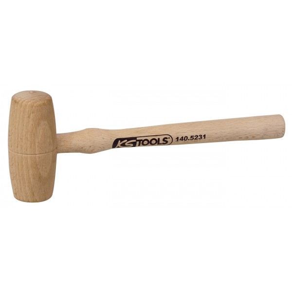 Maillet en bois tête Ø40mm manche en frêne galbé de la marque KS TOOLS - vue 2