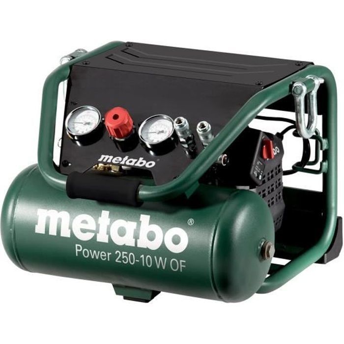 Compresseur Metabo Power 250 - 10 W OF - 10 CV - 2 litres sans huile