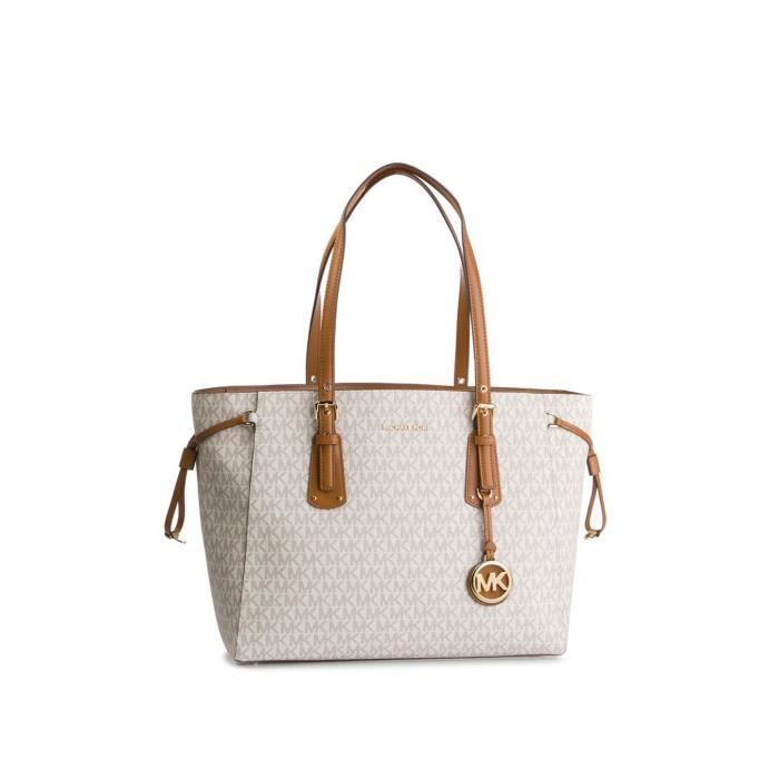 Sac shopping en cuir blanc Michael Kors Collection Printemps Et