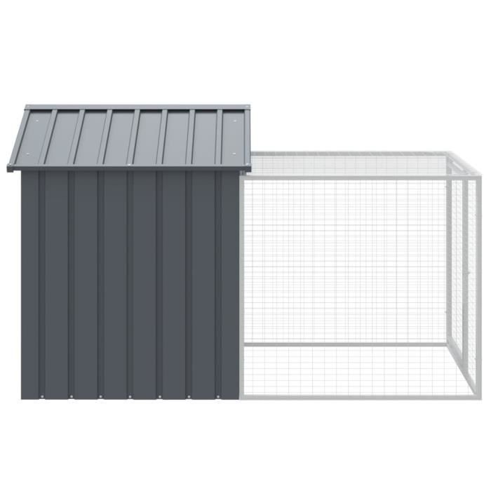 Comparer les prix de Poulailler avec cour anthracite 117x201x123 cm acier galvanisé Mothinessto YY00364
