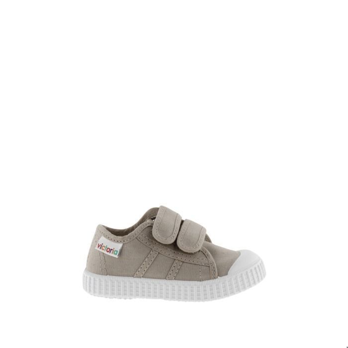 Victoria Victoria 136606 — Baskets enfant beige à scratch toile et semelle caoutchouc
