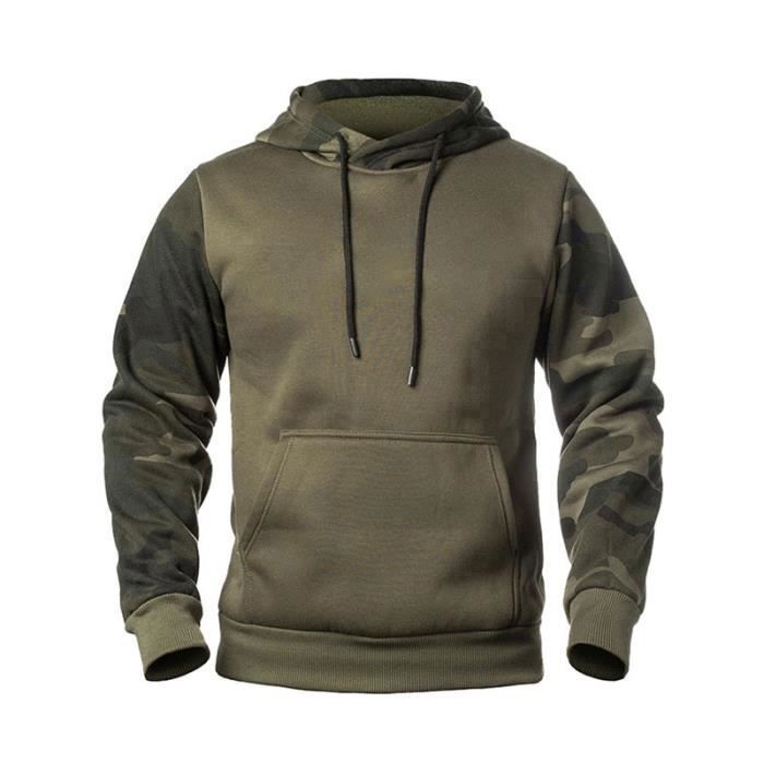 Pull à Capuche Hi-Tec Homme – Vert Camouflage – Coton – Taille XL – Excellent état