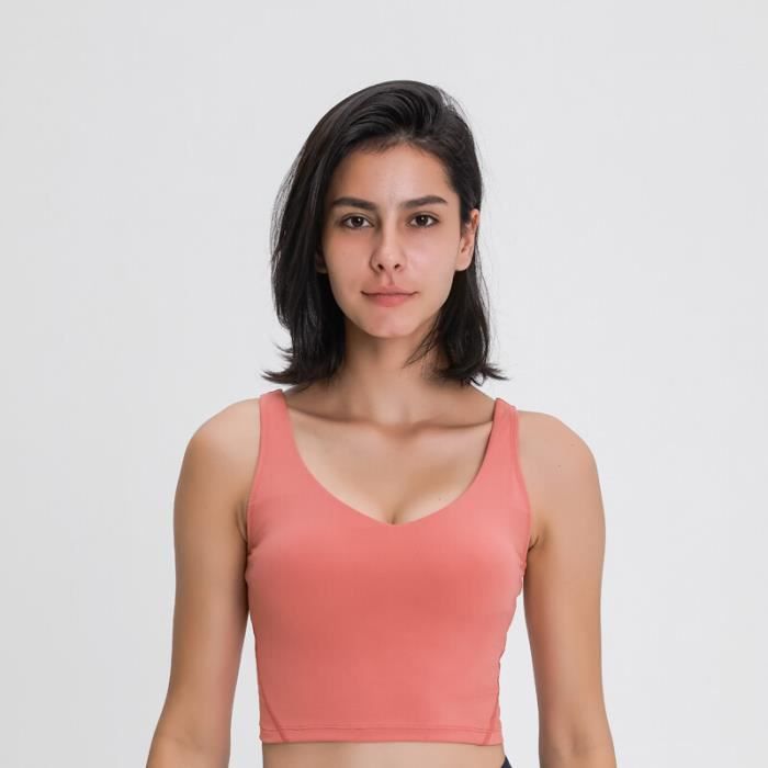PYLTT Débardeur Femme Avec Soutien-Gorge Intégré - Fin Et Confortable Rose - Tailles S à XXXXL - Idéal Yoga, Plage, Sport