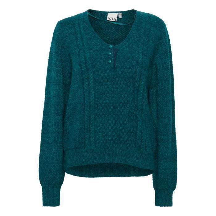 Pull manches longues femme Ichi Marin 2 - quetzal green - 2XL