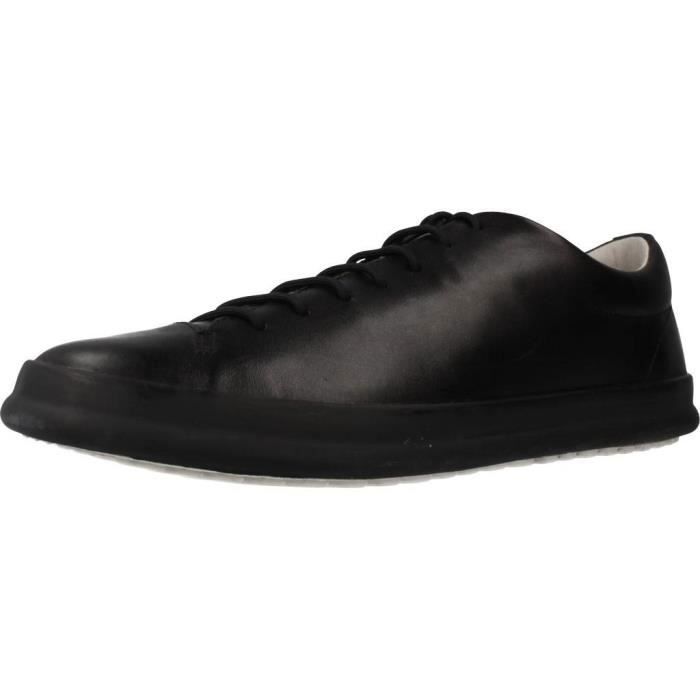 Camper Baskets Homme - CAMPER - CHASIS K100373-008 - Cuir Noir - Lacets - Semelle 100% Caoutchouc
