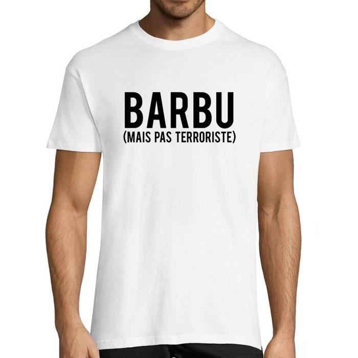 T-Shirt Homme Barbu mais Pas terroriste - Tee Shirt col Rond Humour Noir  pour Homme avec Une Grosse Barbe (S-XXL) Noir - Cdiscount Prêt-à-Porter