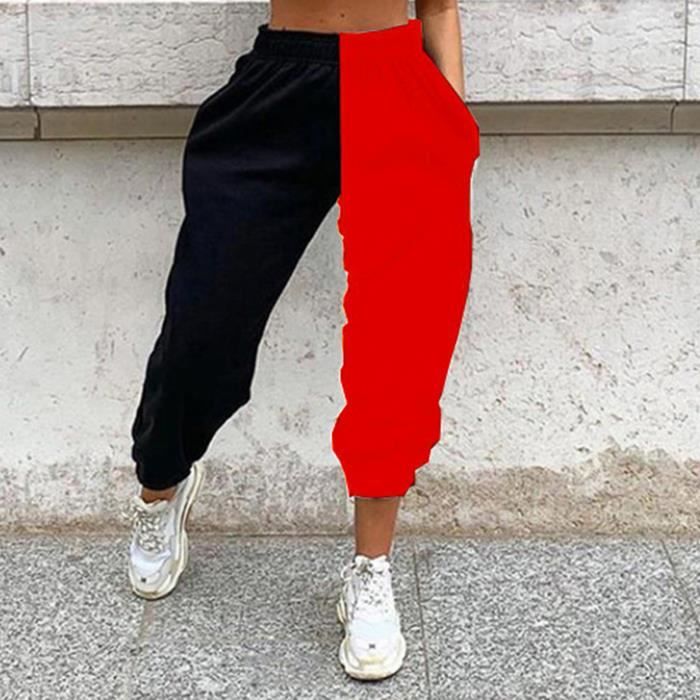Pantalon Femmes Punk Poches Taille Haute Chaîne Decontracte a Carreaux - rouge GOGUQ Rouge Pantalon Femmes Punk Poches Taille Haute Chaîne Decontracte a Carreaux - rouge GOGUQ Rouge