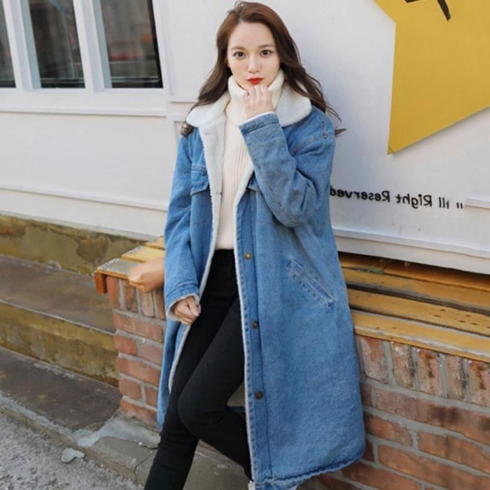 Manteau Trench en coton surdimensionn pour femme coupe vent Long