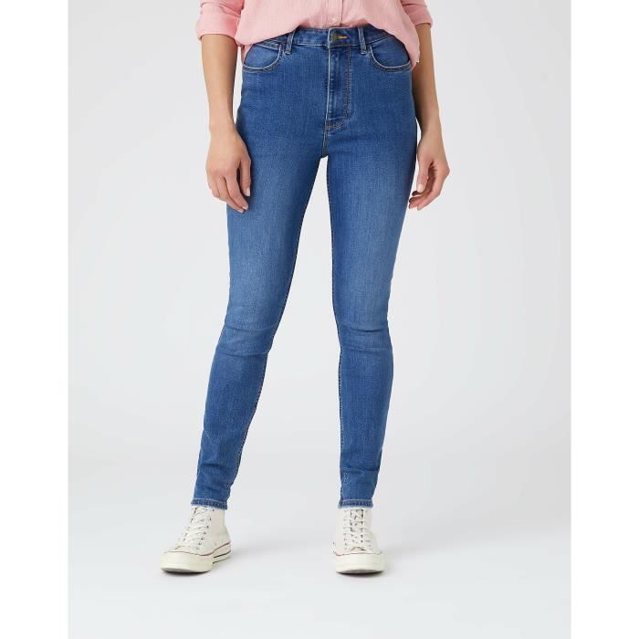 Wrangler HIGH SKINNY - Jeans Skinny - blue love/denim bleu