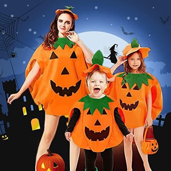 Costume de citrouille orange d'Halloween, costume d'Halloween avec