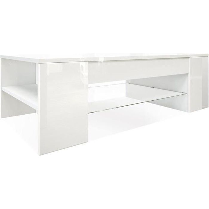 table basse - mpc - blanc - brillant - contemporain - design
