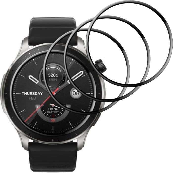 Film de protection d'écran en verre trempé pour Amazfit GTR