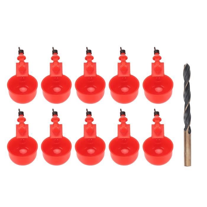10 Gobelets à Eau Auto-remplissants Pour Poules Et Petits Animaux - Abreuvoir Automatique Réglable, Facile à Nettoyer - 3