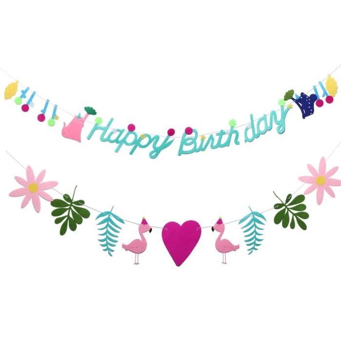Joyeux Anniversaire Bannieres D Ete D Ete Garland Bunting Haarland Bunting Hawaiian Party Favors Fournitures Decoration 2 9 Cdiscount Maison