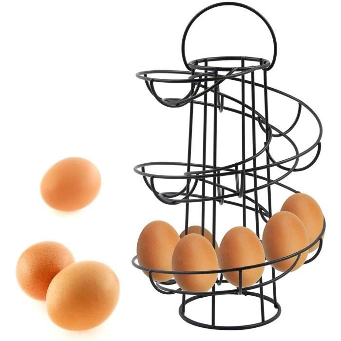 Stockage support pour œufs/de cuisine œufs support Rack/panier oeufs spirale Noir 