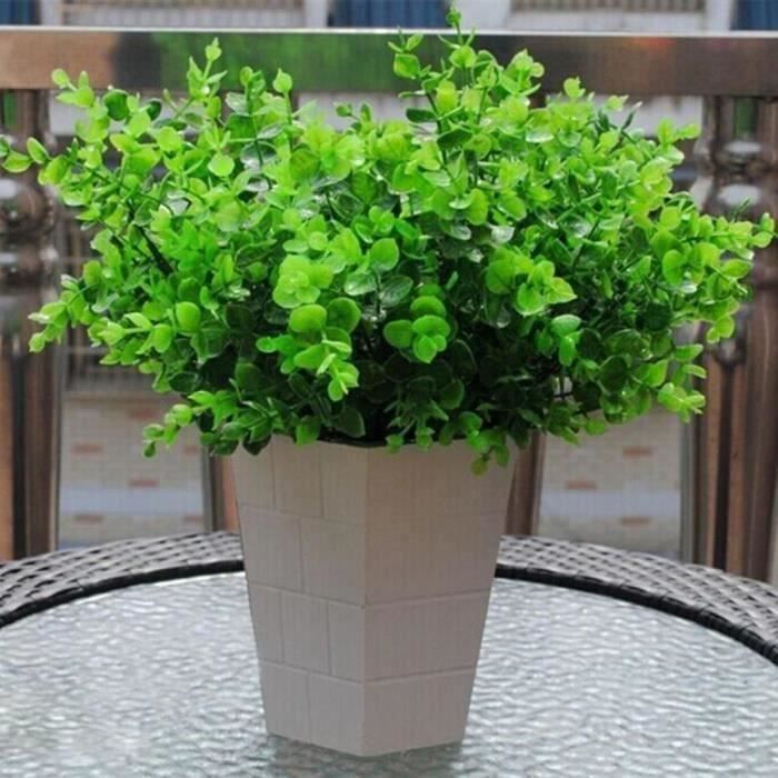 Sunshine1pc vert faux artificiel en plastique feuilles d