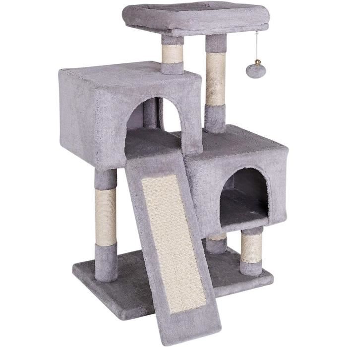 Comparer les prix de lionto Arbre à Chat Arbre à Grimper griffoir pour Chat Hauteur 90 cm, Gris Clair185
