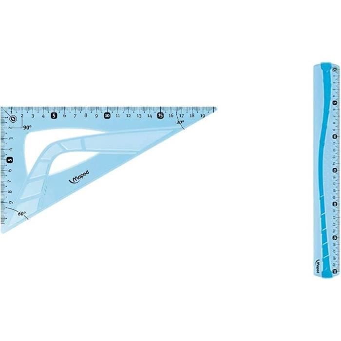 Kit De 2 équerres Avec Poignée (16 Cm + 22 Cm) – Équerres Flexibles Transparentes Pour Dessin, Géométrie Et Projets Créatifs
