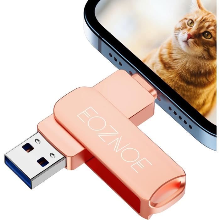 Clé USB 64 Go, Clé USB 3.0 en Métal pour iPhone, Clef USB Mémoire
