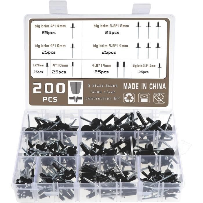 OTOTEC Lot De 50 Rivets Aveugles 6mm Noir – Clips Fixation Arche De Roue, Pare-Chocs, Garde-Boue BMW & Mini – Référence 51717002953