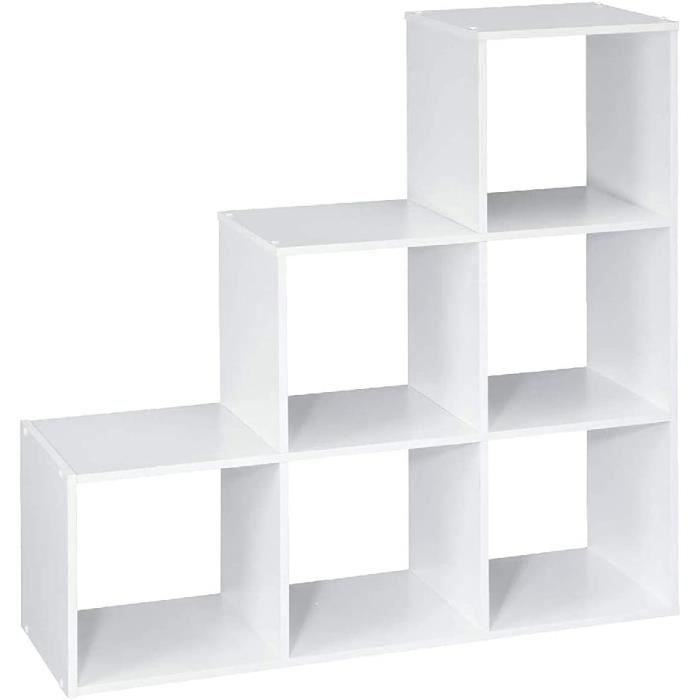 Bibliothèque Enfant En Forme De Maison - Étagère 6 Compartiments MDF Blanc 107x83x30 Cm - En.casa