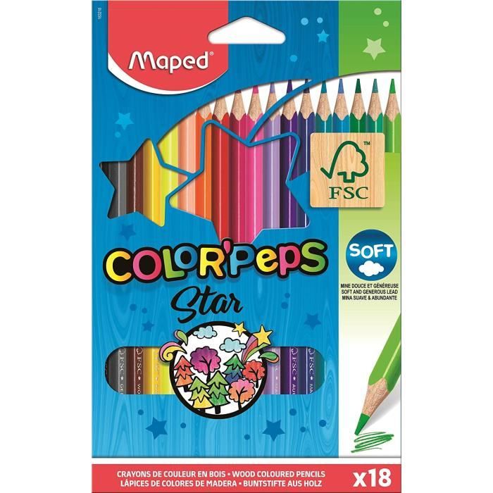 MAPED - MAXI Crayons de Couleur Color'Peps - Premiers Crayons de