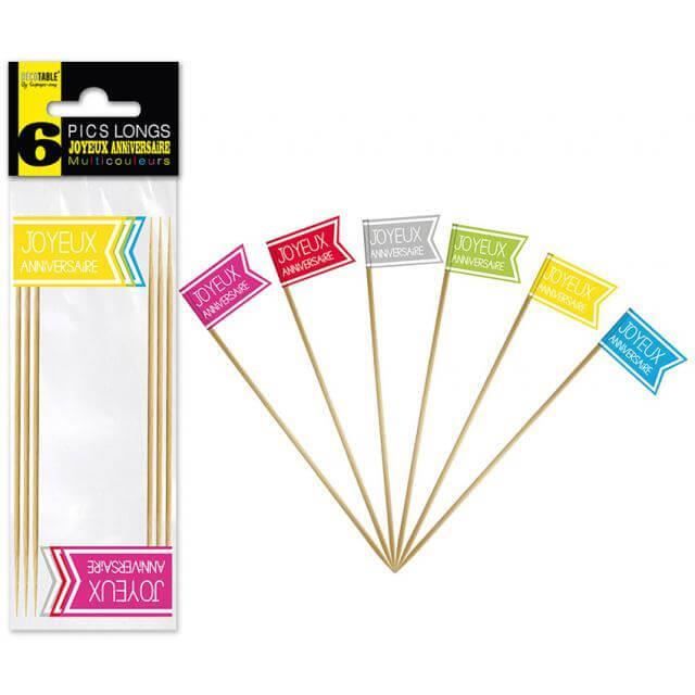 Grand Pic Drapeau Joyeux Anniversaire X6 Ref Pdgm00 Cdiscount Maison