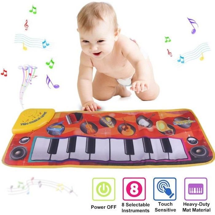Potje Tapis Piano - Tapis Sonore Électronique Pour La Salle De Bain, Tapis De Sol Musical, Piano De Toilette Interactif | Tapis D'entraînement De Salle De Bain Fantaisie Mignon Avec Clavier, Tapis