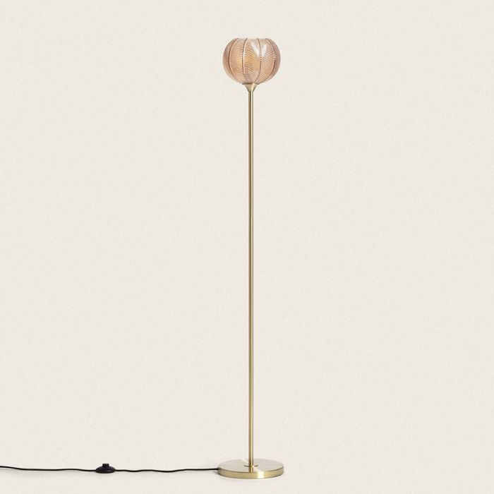 Lampadaire Métal et Verre Klimt Ambre