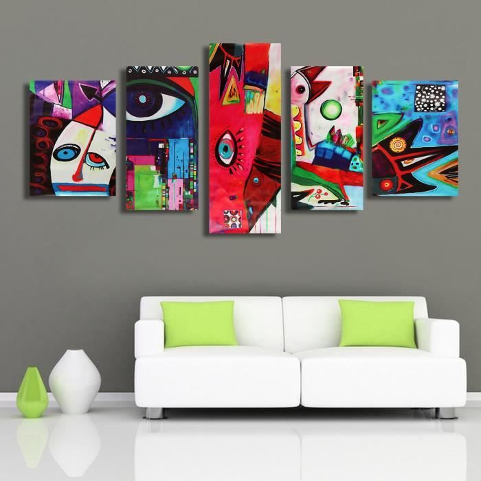 Tempsa 5x Oeil Abstrait Tableau Peinture Decorative Multicolore Sans Cadre Pour Murale Type 3 Achat Vente Tableau Toile Cdiscount