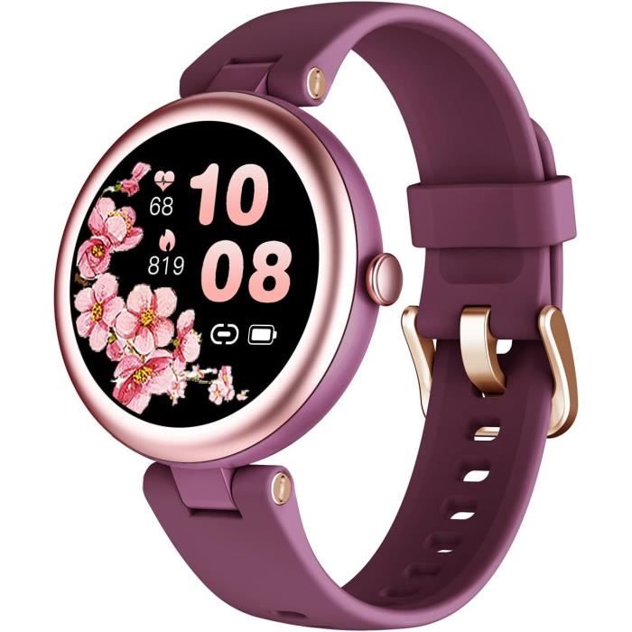 Lynn Montre Connect e Femme Petite Cadran 1.09 Pouce Ronde Elegante Sport Waterproof Frequence Cardiaque Spo2 Fond D cran P J814