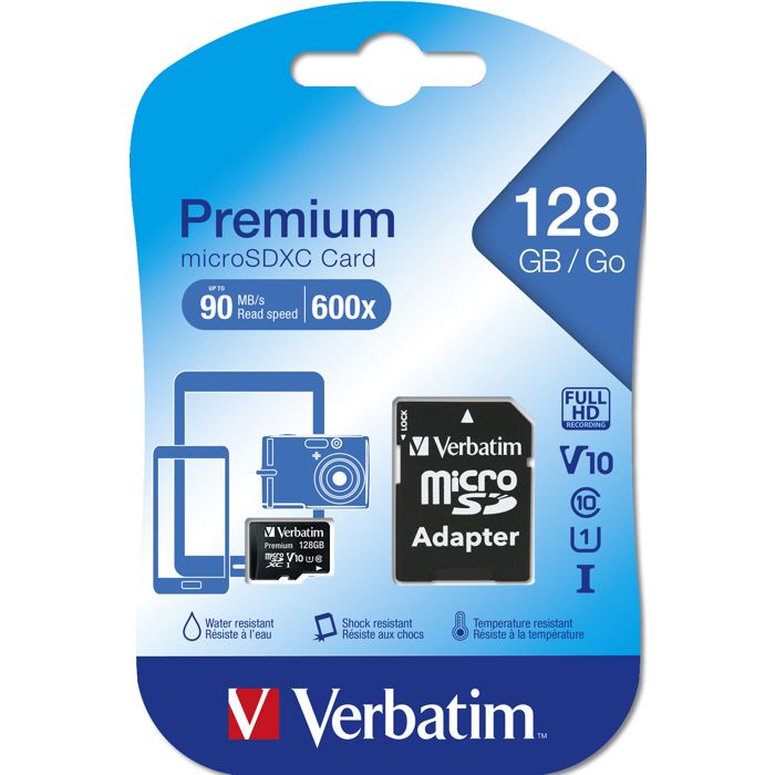 Carte micro sd - Verbatim - 128Go - Noir