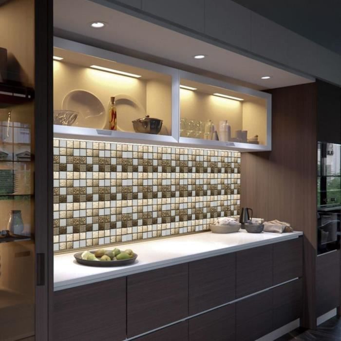 Lot De 10 Feuilles De Carrelage Mural Autocollant Pour