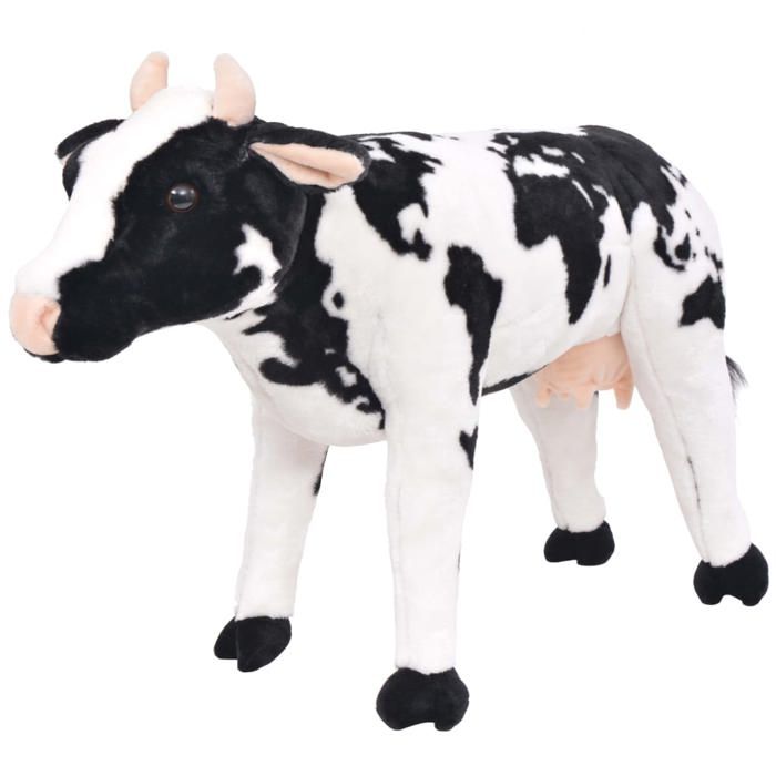 Jouet en peluche - vidaXL - Vache Noir et blanc - XXL - 76 x 49 cm - 100 kg de capacité