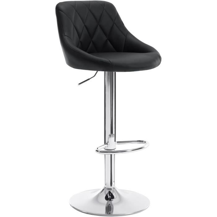 WOLTU Tabouret de bar avec repose-pieds hauteur réglable en similicuir siège bien rembourré Noir WOLTU Tabouret de bar avec repose-pieds hauteur réglable en similicuir siège bien rembourré Noir