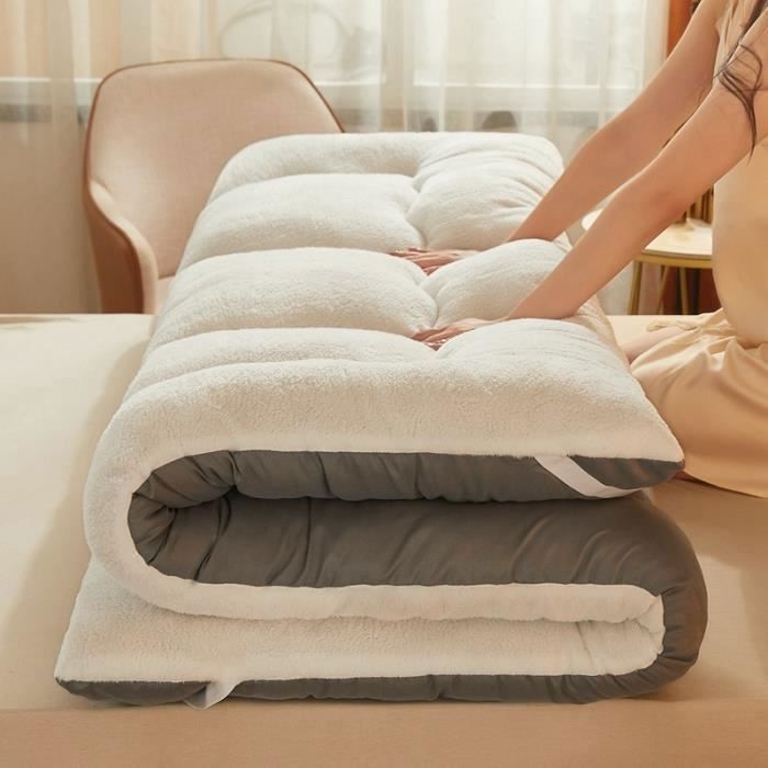 Matelas Pliable Enroulable Matelas futon Épaissir Le Tapis De Sol en Tatami Matelas de Couchage pour dortoir Blanc 150x200 cm