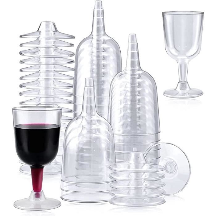 Decorline - 48 verres à vin en plastique de qualité supérieure
